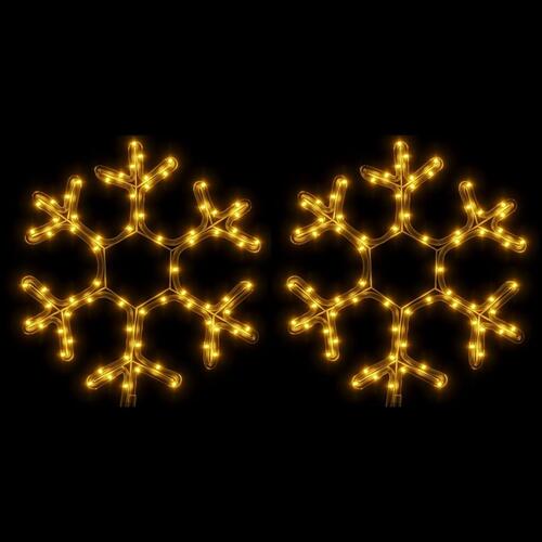 Snefnug 2 stk. 38x37 cm med LED-lys varmt hvidt lys