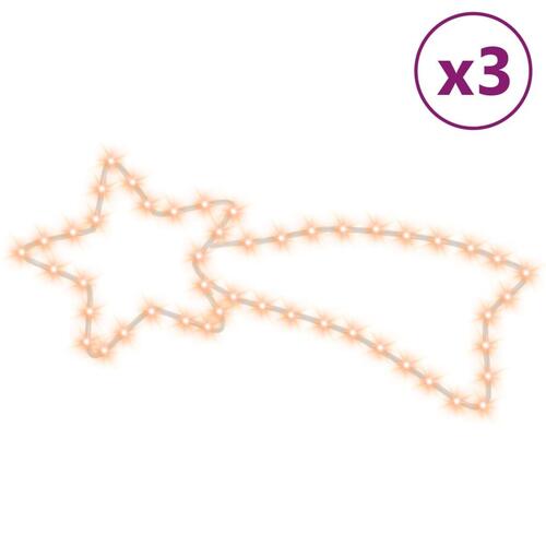 Stjerneskud 3 stk. 65x28 cm 48 LED'er varmt hvidt lys