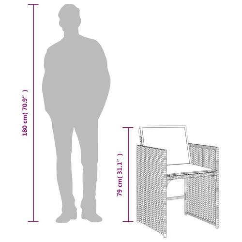 Spisebordssæt til haven 13 dele med hynder polyrattan beige