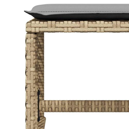 Spisebordssæt til haven 17 dele med hynder polyrattan beige