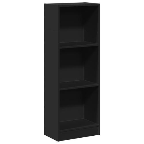 Bogreol 40x24x109 cm konstrueret træ sort