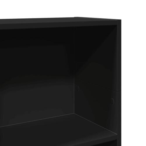 Bogreol 40x24x109 cm konstrueret træ sort