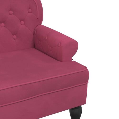 Bænk med ryglæn 119,5x64,5x75 cm velour vinrød