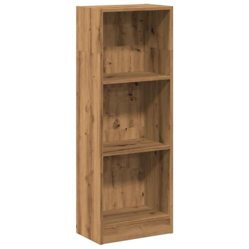 Bogreol 40x24x109 cm konstrueret træ egetræsfarve
