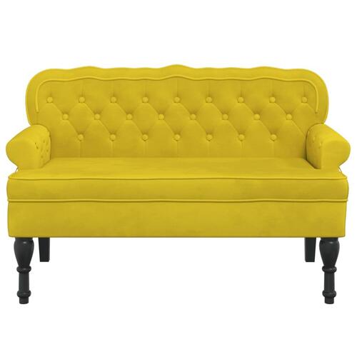 Bænk med ryglæn 119,5x64,5x75 cm velour gul