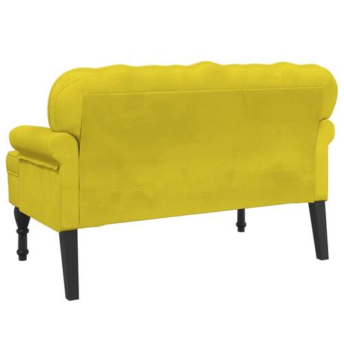 Bænk med ryglæn 119,5x64,5x75 cm velour gul