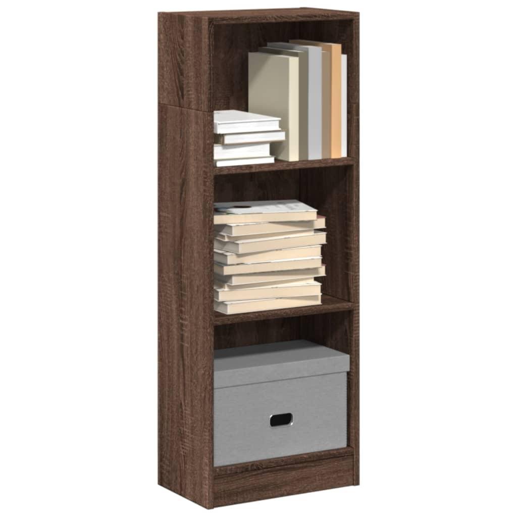 Bogreol 40x24x109 cm konstrueret træ brun egetræsfarve