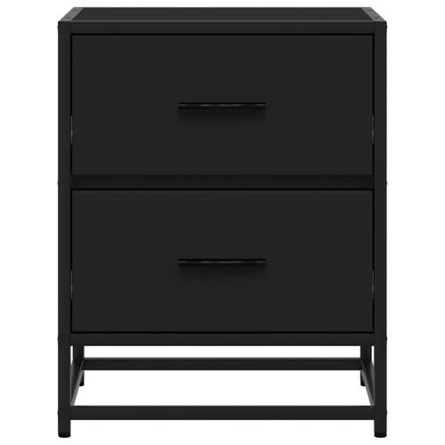 Sengeskabe 2 stk. 40x31x50 cm konstrueret træ sort