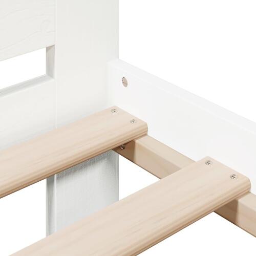 Sengeramme uden madras 75x190 cm massivt fyrretræ hvid