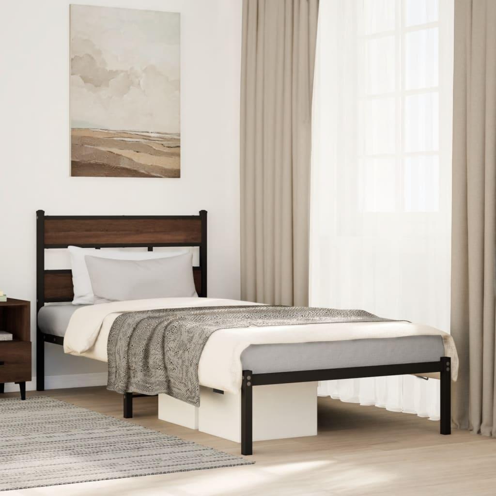 Sengeramme m. sengegavl 107x203 cm uden madras brunt eg billede