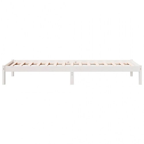 Ekstra lang sengeramme 80×210 cm - massivt fyrretræ, hvid