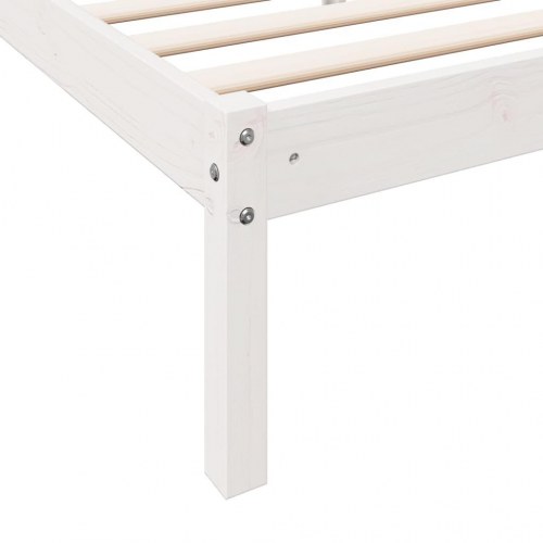 Ekstra lang sengeramme 80×220 cm - massivt fyrretræ, hvid