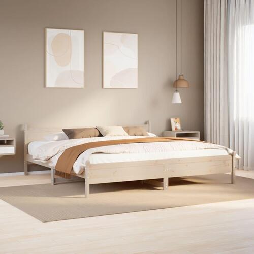 Sengeramme uden madras 200x200 cm massivt fyrretræ