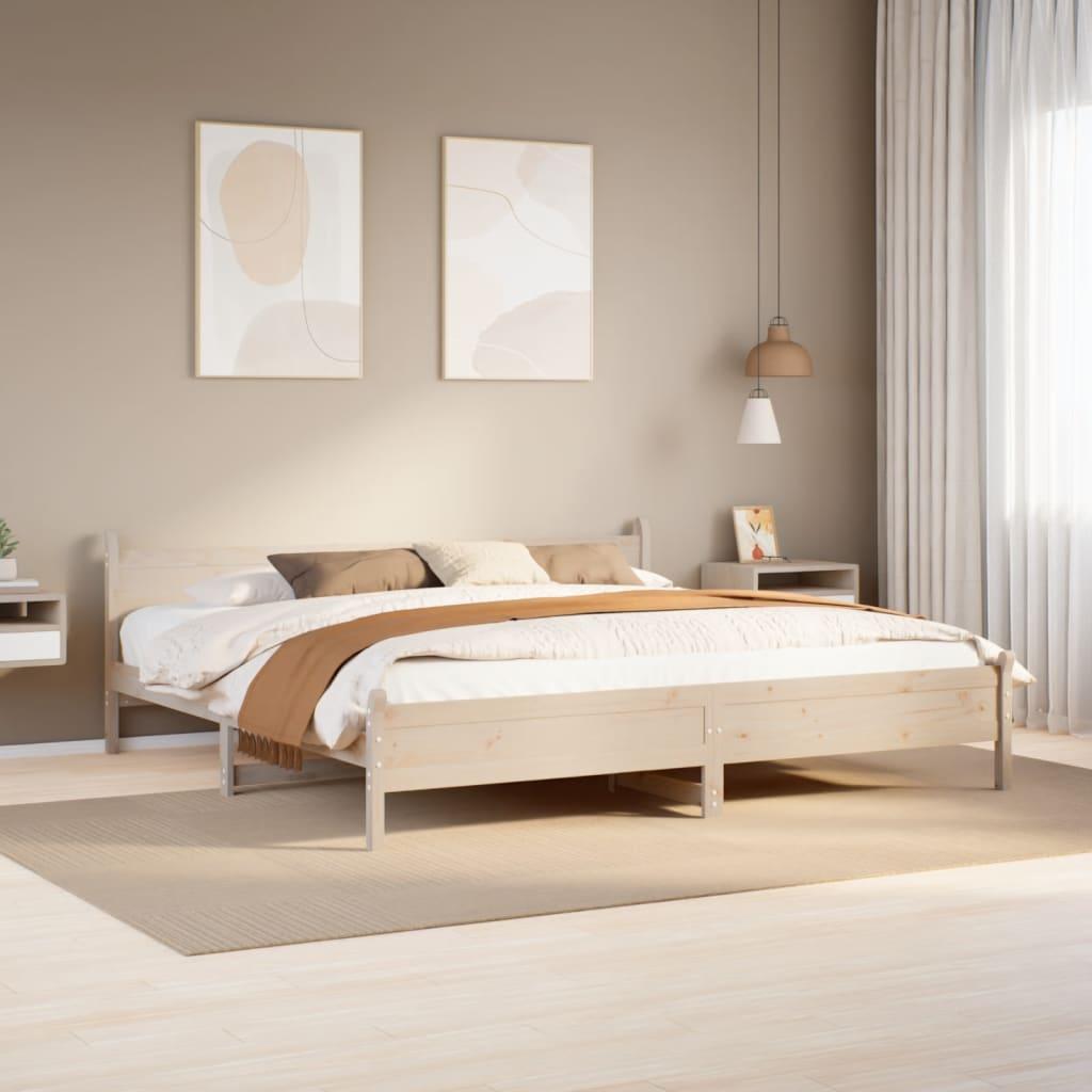 Sengeramme uden madras 200x200 cm massivt fyrretræ