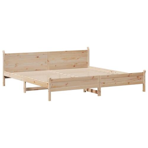 Sengeramme uden madras 200x200 cm massivt fyrretræ