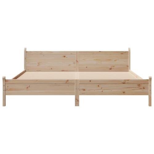 Sengeramme uden madras 200x200 cm massivt fyrretræ