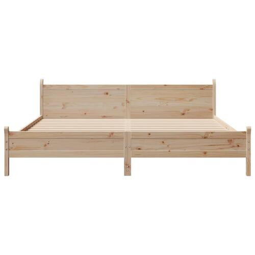 Sengeramme uden madras 200x200 cm massivt fyrretræ