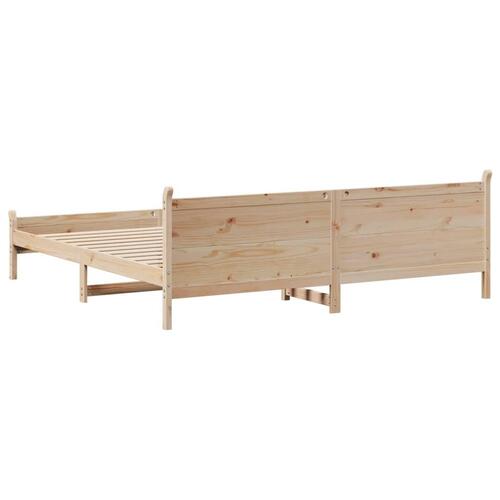 Sengeramme uden madras 200x200 cm massivt fyrretræ