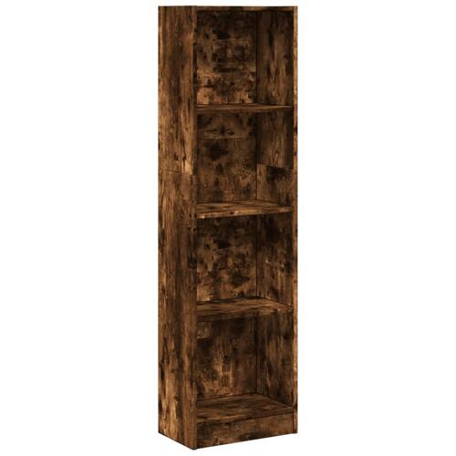 Bogreol 40x24x176 cm konstrueret træ røget egetræsfarve