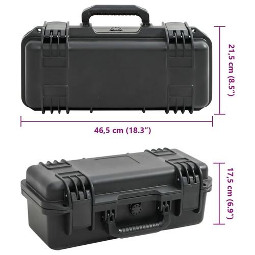 Transportabel flightcase 46,5x21,5x17,5 cm PP sort