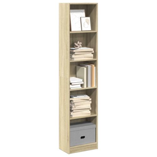 Bogreol 40x24x176 cm konstrueret træ sonoma-eg