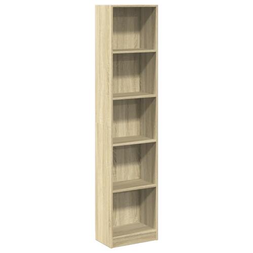 Bogreol 40x24x176 cm konstrueret træ sonoma-eg