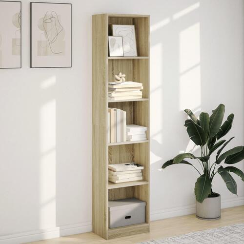 Bogreol 40x24x176 cm konstrueret træ sonoma-eg