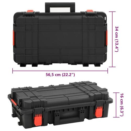 Transportabel flightcase 56,5x34x16 cm PP sort