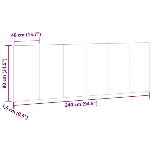 Sengegærde 240x1,5x80 cm konstrueret træ kunsteg