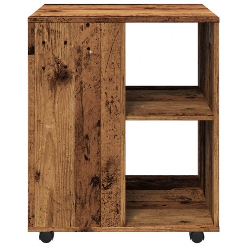 Rulleskab 60 × 53 × 72 cm i konstrueret træ - gammelt træ-look