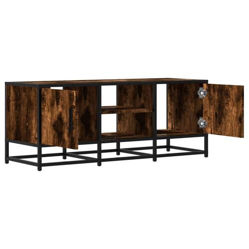Tv-bord 100x35x41 cm konstrueret træ og metal røget egetræ