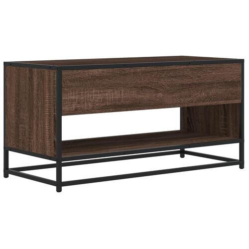 Tv-bord 91x40x46 cm konstrueret træ og metal brun egetræsfarve
