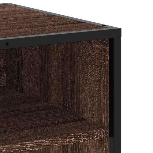 Tv-bord 91x40x46 cm konstrueret træ og metal brun egetræsfarve
