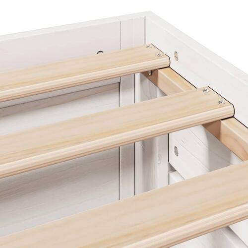 Sengeramme m. skuffer 75x190 cm uden madras massivt fyr hvid
