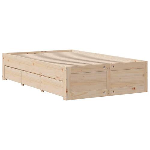 Sengeramme uden madras med skuffer 120x190 cm massivt fyrretræ