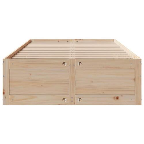 Sengeramme uden madras med skuffer 120x190 cm massivt fyrretræ