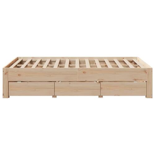 Sengeramme uden madras med skuffer 120x190 cm massivt fyrretræ