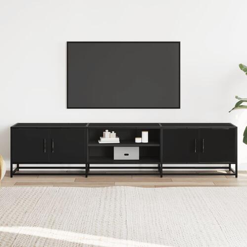 Tv-bord 180x35x41 cm konstrueret træ sort