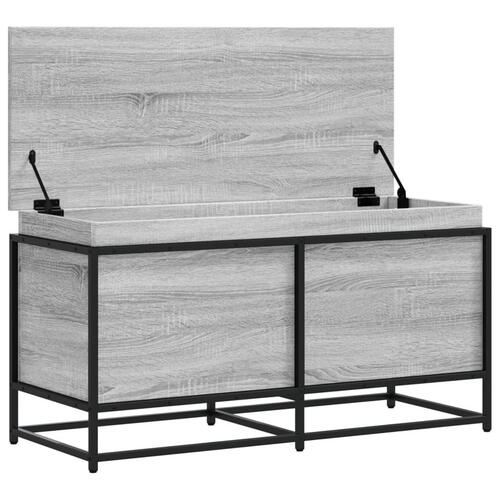 Opbevaringsboks m. låg 100x40x51,5 cm konstrueret træ grå eg