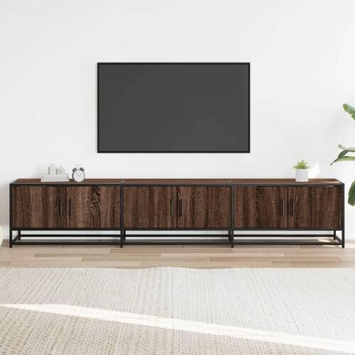 Tv-bord 210x35x41 cm konstrueret træ brun egetræsfarve