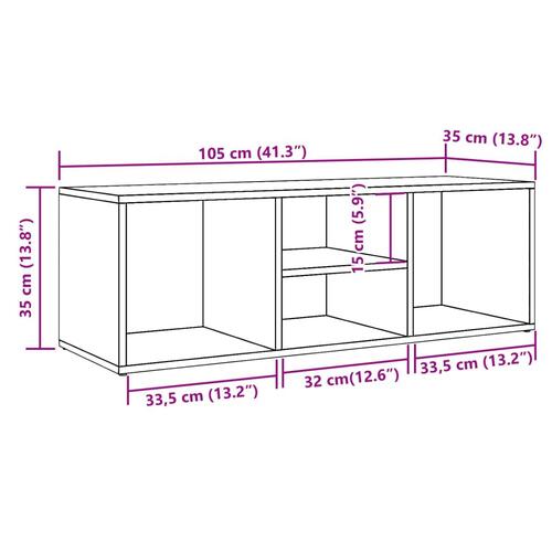 Skobænk 105x35x35 cm konstrueret træ antikt trælook