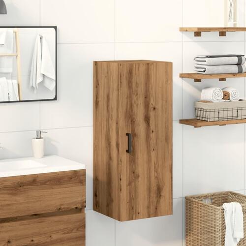 Vægskab 34,5x34x90 cm konstrueret træ egetræslook