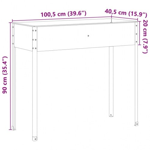 Plantekasse 100,5x40,5x90 cm cortenstål