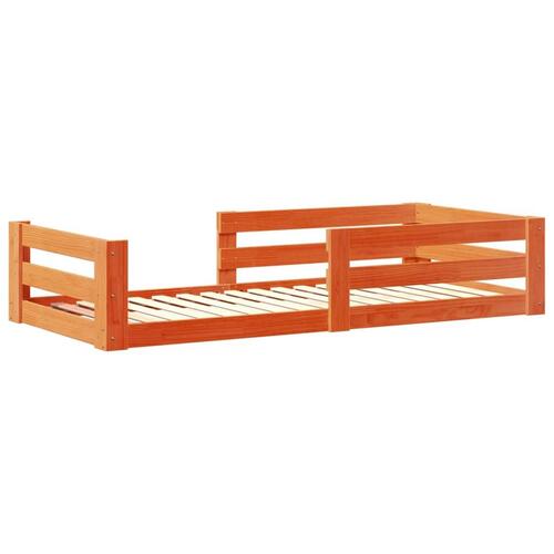 Sengeramme uden madras 70x140 cm massivt fyrretræ gyldenbrun