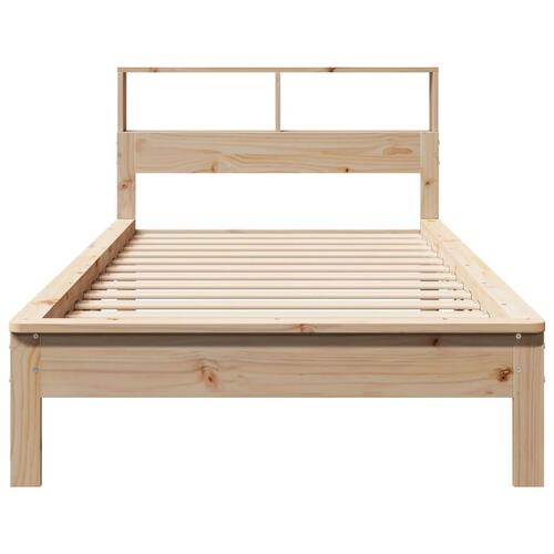 Seng med reol uden madras 90x190 cm massivt fyrretræ