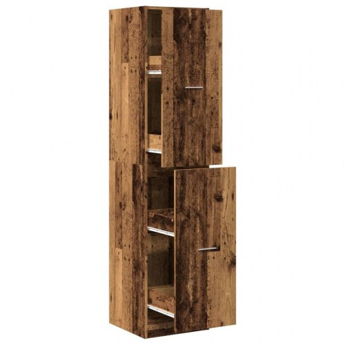 Apotekerskab 40×41×174,5 cm - konstrueret træ i gammelt træ-look