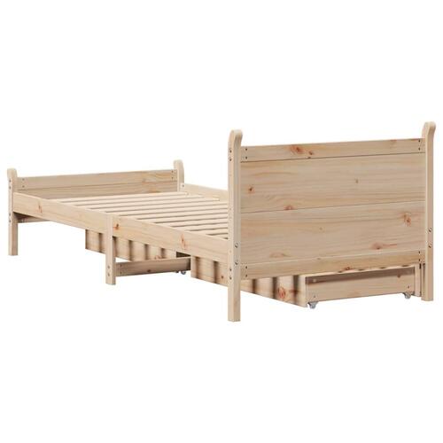 Sengeramme uden madras 100x200 cm massivt fyrretræ