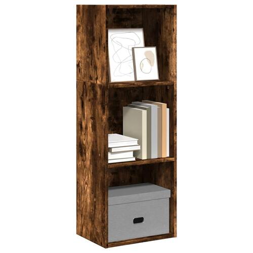 Bogreol 40x30x114 cm konstrueret træ røget egetræsfarve