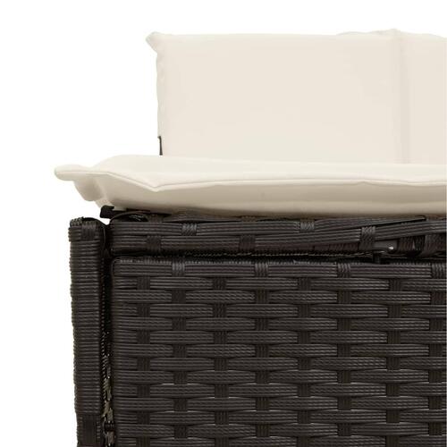 Spakant polyrattan og massivt akacietræ sort