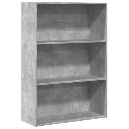 Bogreol 80x30x114 cm konstrueret træ betongrå